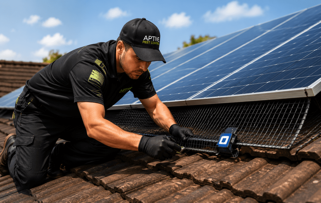 solar pannel bird proofing and nesting